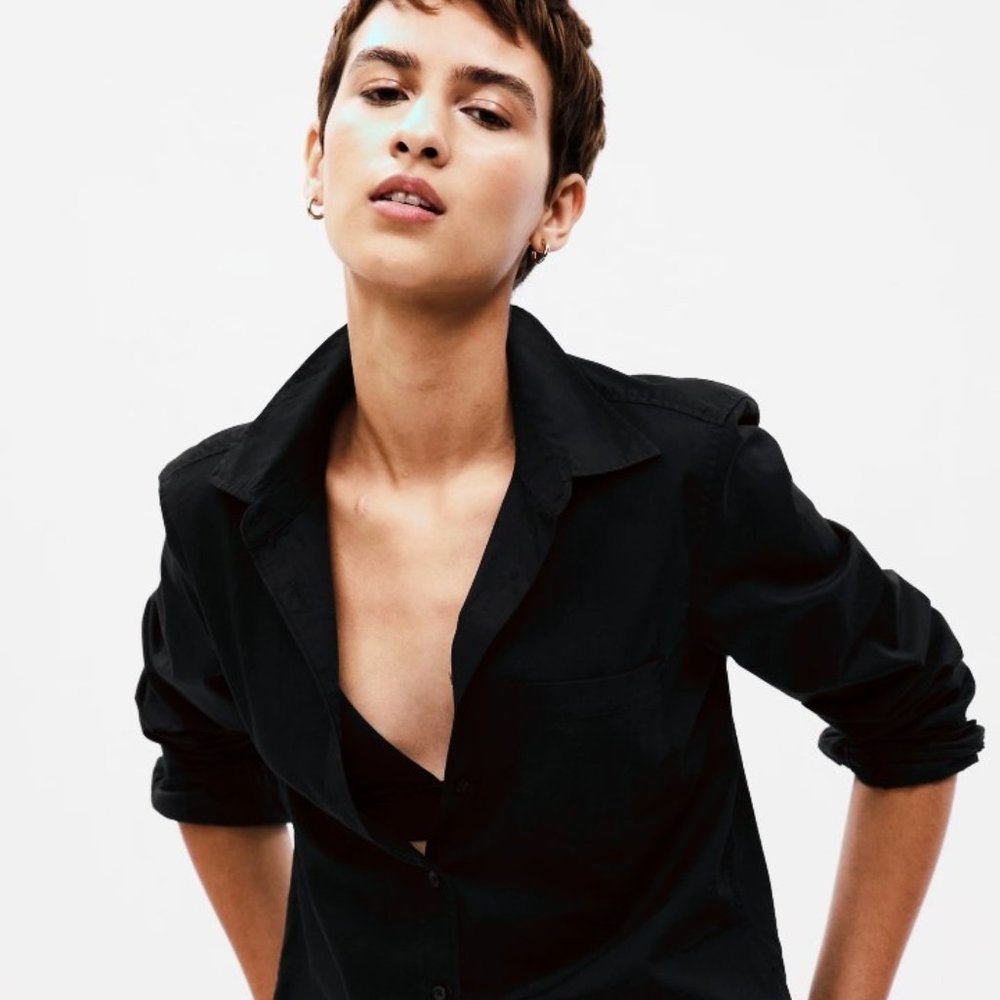 Black Irish Linen Blouse